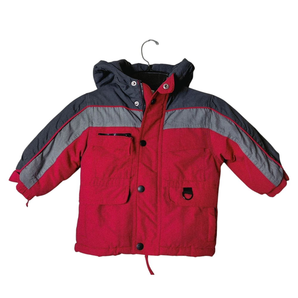 Circo Red and Gray Hooded Jacket W/Pockets Size 12 Mo.